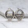 Sterling Silver Oval Statement Stud Earrings, thumbnail 2 of 7