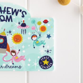 Outer Space Personalised Children's Door Sign, 3 of 4