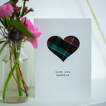Love You Hunners Scottish Love Card Real Tartan, 5 of 8