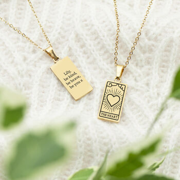 Personalised Heart Tarot Card Necklace, 2 of 6