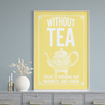 Without Tea Vintage Style Print, 4 of 5