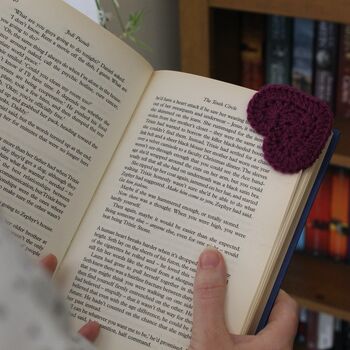Personalised Crochet Heart Corner Bookmark, 6 of 9