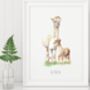 Alpacas Personalised Watercolour Print, thumbnail 3 of 5