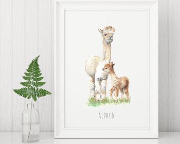 Alpacas Personalised Watercolour Print, 3 of 5