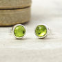 Peridot Sterling Silver Studs August Birthstone, thumbnail 3 of 5
