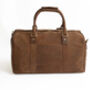 Hunter Leather Travel Duffle Bag Holdall With Personalised Luggage Tag, thumbnail 4 of 6