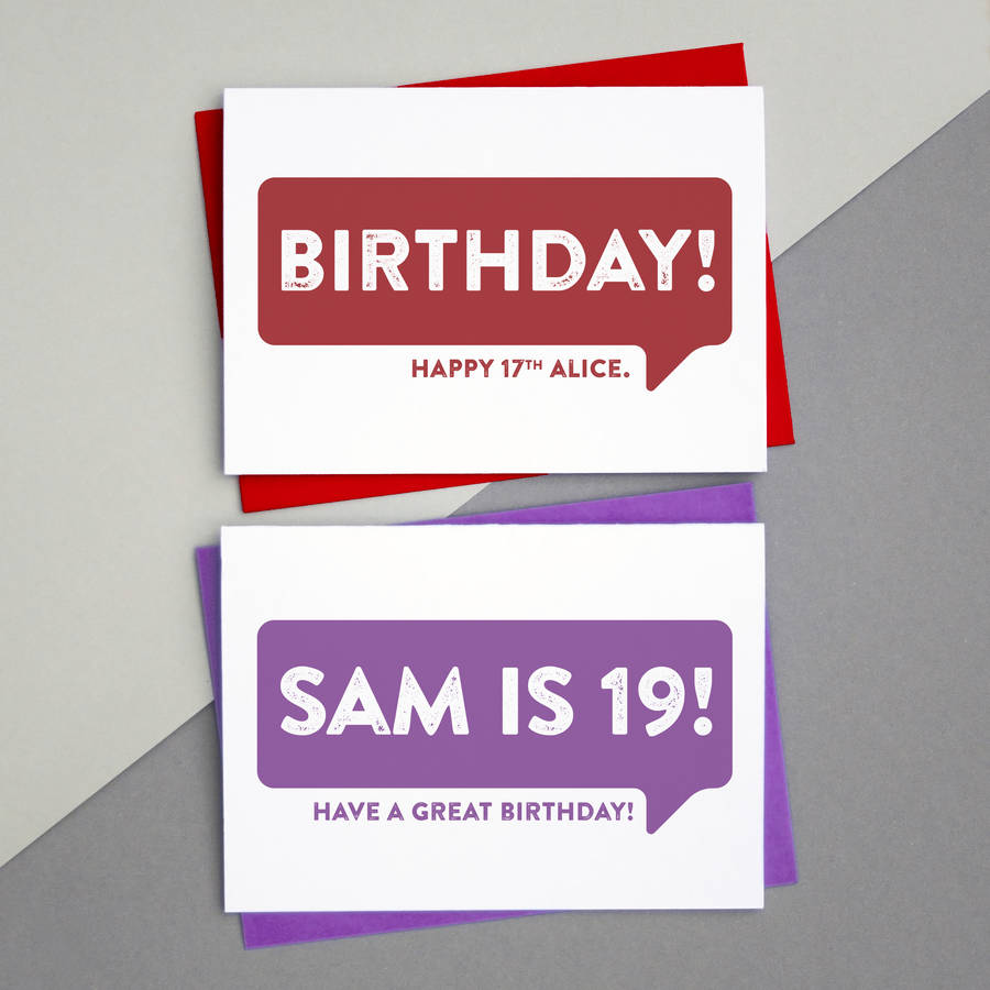Personalised Speech Bubble Birthday Card, 1 of 5
