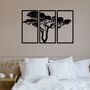 Three Panel African Savannah Wooden Tree Art Home Decor, thumbnail 7 of 8