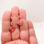 Diamond Shape Pink Dainty Drop Earrings, thumbnail 2 of 9