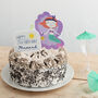 Personalised Birthday Mermaid And Sign Cake Topper, thumbnail 1 of 3