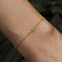 August Birthstone Peridot Gold Bracelet, thumbnail 1 of 5