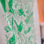 British Bird Screen Printed Tea Towel Green, thumbnail 6 of 6