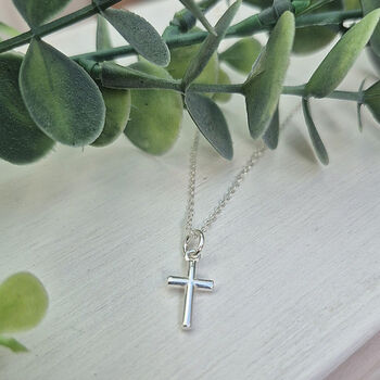 Children's Baptism Christening Or Holy Communion Sterling Silver Cross Necklace Gift, 3 of 8