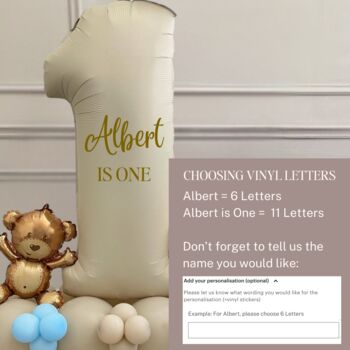 Diy Teddy Birthday Balloon Stack Customisable Numbers, 2 of 3