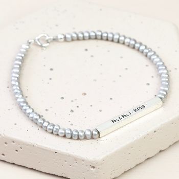 Handmade Pearl And Sterling Silver Bar Bracelet, 4 of 7