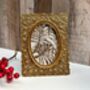 Distressed Gold Floral Oval Photo Picture Frame – 10x15cm 4x6, thumbnail 3 of 6