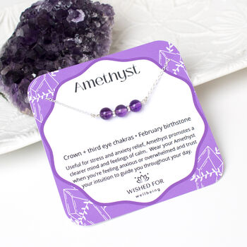 Amethyst Necklace, Anxiety Relief Healing Crystal, 3 of 5
