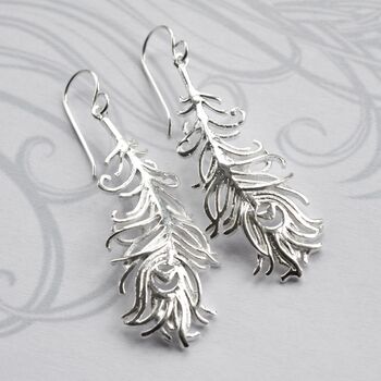 Silver Peacock Feather Jewellery Set, 3 of 4