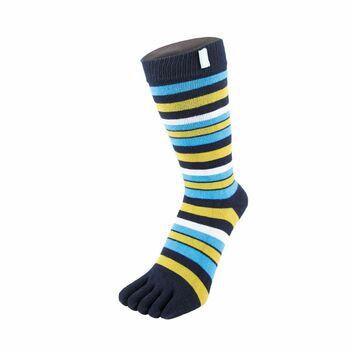 Essential Everyday Mid Calf Stripy Cotton Toe Socks, 4 of 8
