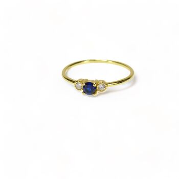 Sapphire Ring Cz Rose Or Gold Plated 925 Silver, 4 of 9