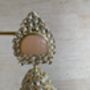 Peach Gold Kundan Jhumki Indian Earrings, thumbnail 6 of 6