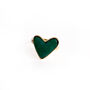 18k Gold Plated Green Stone Adjustable Heart Ring, thumbnail 2 of 2