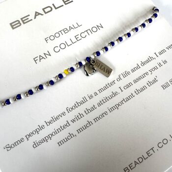 Brighton And Hove Albion Football Club Women Fan Bead Bracelet With Charms, 2 of 5