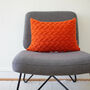 Contemporary Lattice Cushion Hand Knit In Tangerine, thumbnail 4 of 4