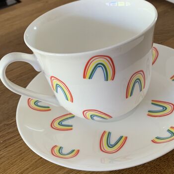 Personalised Rainbow Cup And Saucer, 2 of 3