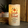 Halloween Trick Or Treat Personalised LED Candle, thumbnail 1 of 3