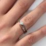 Diamond Solitaire 18ct White Gold Twig Engagement Ring, thumbnail 6 of 8