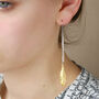 Gold Vermeil Feather Threader Earrings, thumbnail 1 of 9