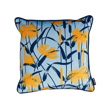 Baby Blue Velvet Patterned Cushion, 4 of 8