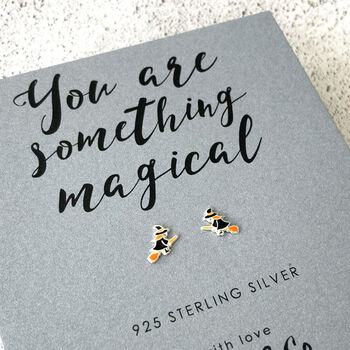 Halloween Witch Sterling Silver Earrings, 3 of 8