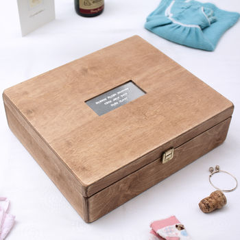 Personalised Antiqued Christening Memory Box, 3 of 10