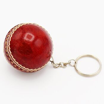 Personalised Vintage Miniature Cricket Ball Keyring, 2 of 6