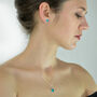 Oval Turquoise Studs In Sterling Silver, thumbnail 2 of 3