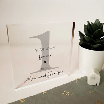 Personalised Acrylic Block First Anniversary Gift, 2 of 7