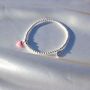 Sterling Silver Pink Heart Ball Bead Bracelet, thumbnail 3 of 9