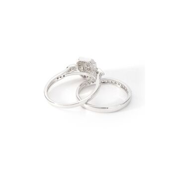 White Gold Natural Diamond Bridal Ring Set, 5 of 6