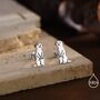 Sterling Silver Tiny Meerkat Stud Earrings, thumbnail 3 of 12
