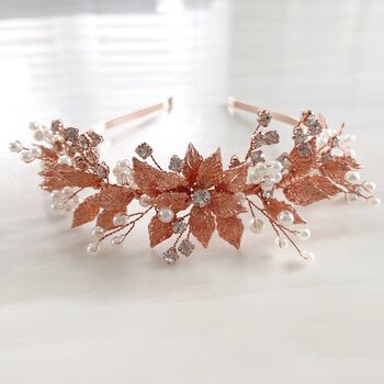 Rose Gold Bridal Headpiece, 4 of 5