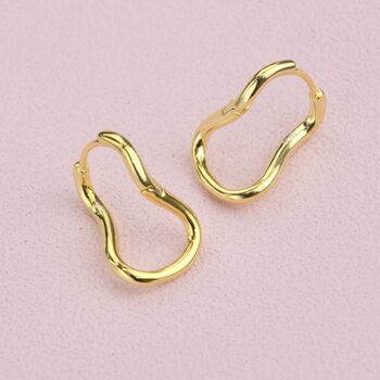 Silver Organic Twist Hoop Earrings, 5 of 8