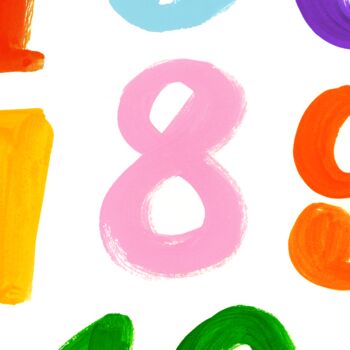Numbers Colourful Kids Room Print, 2 of 5