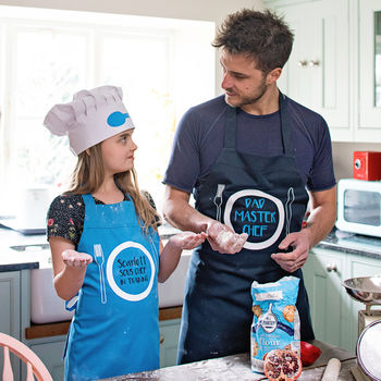 Personalised Dad And Child Chef Apron Set, 2 of 7