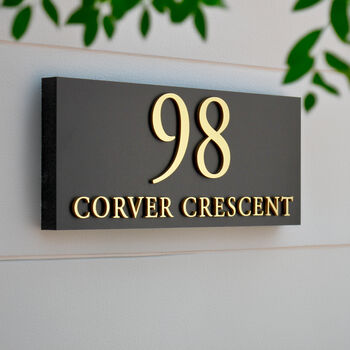Personalised House Sign With Raised Gold Lettering, 2 of 8