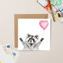 Raccoon With Heart Balloon Card, thumbnail 1 of 2