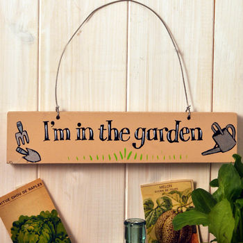Cream Hand Painted Wooden In The Garden Sign, 2 of 3