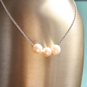 Handmade Sterling Silver Antique Pearl Necklace, 8 of 9