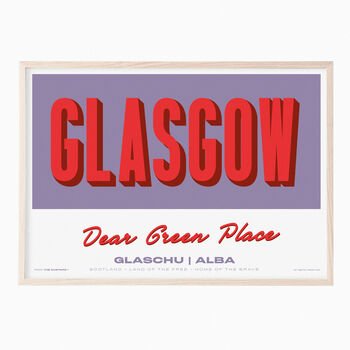 Personalised Glasgow Retro Favourite City Travel Print, 2 of 7